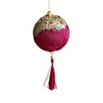 thumbnail image 2 of XWSHYW Adornos Colgantes Adorno Navideño con Forma de Farol Dorado y Perlado de Terciopelo para Árbol de Navidad, 2 of 6