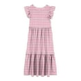 thumbnail image 4 of WRKEKC Robe Maxi pour Filles, Robe Décontractée d'Été pour Filles, Robe d'Été à Manches Courtes Col Rond Couleur Unie 10-11 Ans, 4 of 5