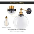 thumbnail image 5 of DELight Vintage Industrial 7.9" Ball Shape Glass Light Wall Sconce Edison Lamp for Cafe Kitchen Transparent, 5 of 9