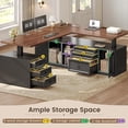 thumbnail image 4 of 69" x 55" Farmhouse L Shaped Electric Standing Desk with 6 Drawers and Storage Shelves, Height Adjustable Computer Desk for Home Office, 4 of 8