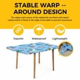 thumbnail image 4 of Desert Landscape Table Cloths for 4 Foot Rectangle Tables, Cute Camels Palm Trees Houses Leaves Blue Patio Waterproof Elastic Fitted Tablecloths, Washable Rectangular Table Cover for Camping, 4 of 8