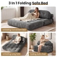 thumbnail image 3 of Centilab 52" Folding Sofa Bed, Convertible Sleeper Chair Couch with Pillow, Foldable Futon Mattress with Back Support, Floor Sofa Bed for Living Room Bedroom, Double, Gray, 3 of 9
