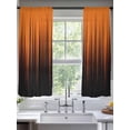 thumbnail image 2 of Burnt Orange Black Ombre Sheer Curtains 63 Inch Length 2 Panels Set Window Treatments, Modern Abstract Striped Gradient Rod Pocket Semi Curtains for Living Room/Bedroom/Kitchen Décor, 104"W x 63"L, 2 of 7