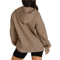 thumbnail image 6 of XPMWRP Women's Oversized Solid Color Hooded Sports Sweatshirt Long Sleeve Casual Trendy Pullover Tops Winter Warm Soft Loose Clothes with Pockets Brown XXL, 6 of 7