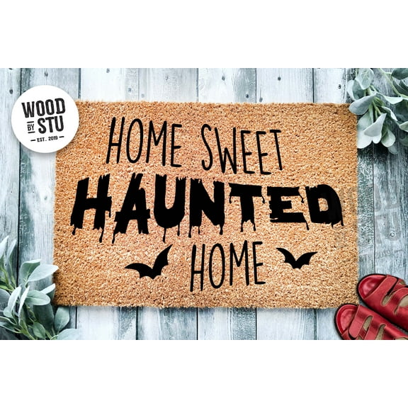 Home Sweet Haunted Home Door Mat | Funny Doormat | Welcome Mat | Halloween Decor | Funny Door Mat | Home Doormat | Halloween Welcome Mat