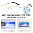 thumbnail image 2 of Office Simple Vintage Classic Eye Protection Memory Titanium Glasses Business Reading Glasses Anti-Blue Light GOLD STRENGTH 200, 2 of 8