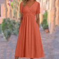 thumbnail image 2 of Robes de Printemps pour Femmes Décontractées Manches 3/4 Longue Robe Évasée Basique Plage Vacances Travail Maxi Robe 2025, 2 of 5