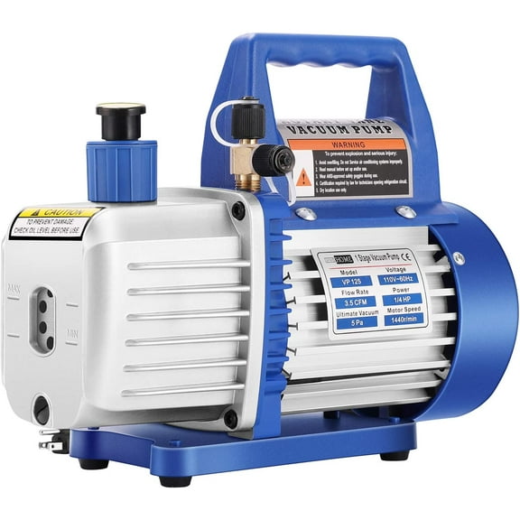 SPECSTAR 110V 1/4 HP 3.5 CFM Single Stage Rotary Vane Air Vacuum Pump with Oil Bottle