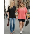 thumbnail image 5 of MOYIKO Oversized T shirts for Women V Neck Short Sleeve Loose Tees Summer Casual Basic Tops, 5 of 7