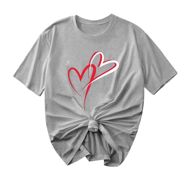 Camisetas de Manga Corta para Mujeres, Camiseta de Cuello Redondo Impresa de Moda, Primavera Y Verano Casual