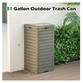 thumbnail image 3 of 31 Gallon Outdoor Trash Can, Waterproof Garbage Can with Lid & Slidable Tray, 16” x 16” x 34” Large Resin Waste Bin for 33-40 Gal Trash Bag, Outside Trash Can for Patio Backyard Deck, Grey Gray 2 Pack, 3 of 9
