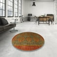 thumbnail image 3 of Ahgly Company Indoor Round Abstract Red Oriental Area Rugs, 3' Round, 3 of 6