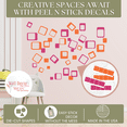 thumbnail image 3 of Funky R/Squares Wall Sticker Vinyl Decal, Hot Pink/Orange, 40-Piece, 3 of 4