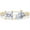 Yellow, variant on 925 Sterling Silver 14K Yellow Gold Plating Cushion, Pear & Round Cut White Diamond Toi Et Moi Half-Eternity Engagement Wedding Ring For Women