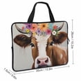 thumbnail image 2 of AWERP Cow with Flower Crown Laptop Bag Soft Carrying Travel Case 13inch, 2 of 5