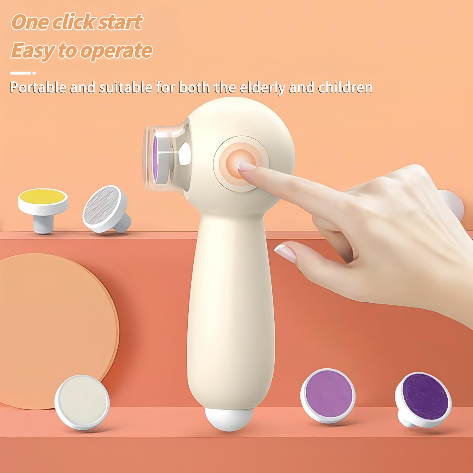 Baby Nail Trimmer Electric, Gentle Rechargeable Baby Nail Clippers with Light, 6 Replacement Heads & Storage Case, Baby Nail File Electric for Newborn Infant Toddler Toenails and Fingernails Care