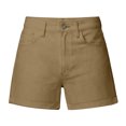 thumbnail image 6 of Cagogo Women's High Waisted Shorts with Pockets Casual Regular Fit Basic Summer Vacation Trousers Beach Lounge Travel, Coffee 2XL, 6 of 6