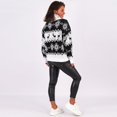thumbnail image 3 of Cardigan Chaud Imprimé Chandail de Noël pour Femmes Pull Tricoté Mode Mi-Longueur Fermeture Extérieure Décontracté Col Rond Blouse, 3 of 6
