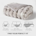 thumbnail image 3 of EVERGRACE Ultra Soft Luxury Fluffy Faux Rabbit Fur Throw Blanket, Thick Warm Bubble Throw for Bed, Cozy Plush Reversible Blankets for Couch, Chair, Sofa, Light Grey, 60x80 Inches, 870 GSM, 3 of 8