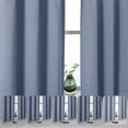 thumbnail image 4 of Patin Denim Blue Kitchen Curtains 18 Inch Length 2 Pcs, Rod Pockets Room Darkening Solid Thermal Curtains for Bedroom Decor, Valances for Windows Drapes for Bathroom Cafe, Each Panel 60" W x 18" L, 4 of 10