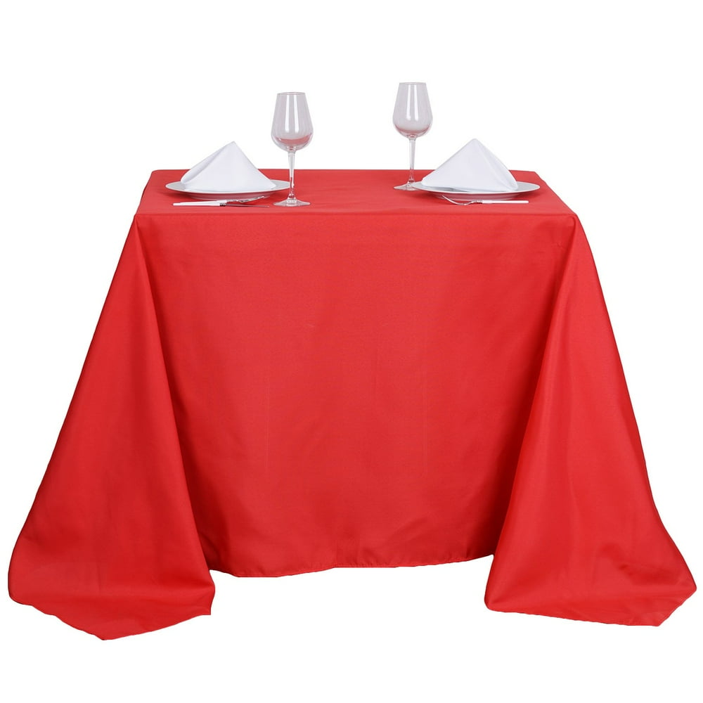 Efavormart 90" RED Wholesale Linens Polyester Square Linen Tablecloth