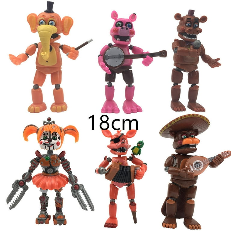 Five Nights At Freddy's FNAF 6'' Action Figures Sister Location Lightening  Movable Joint Action Figures Gift Toys 