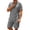 Dark Gray, variant on LEKWK Men Linen Sets Outfits 2 Piece Short Sleeve Loose Fit Collared Tops and Drawstring Shorts Breathable Summer Casual Beach Vacation Resort Wear
