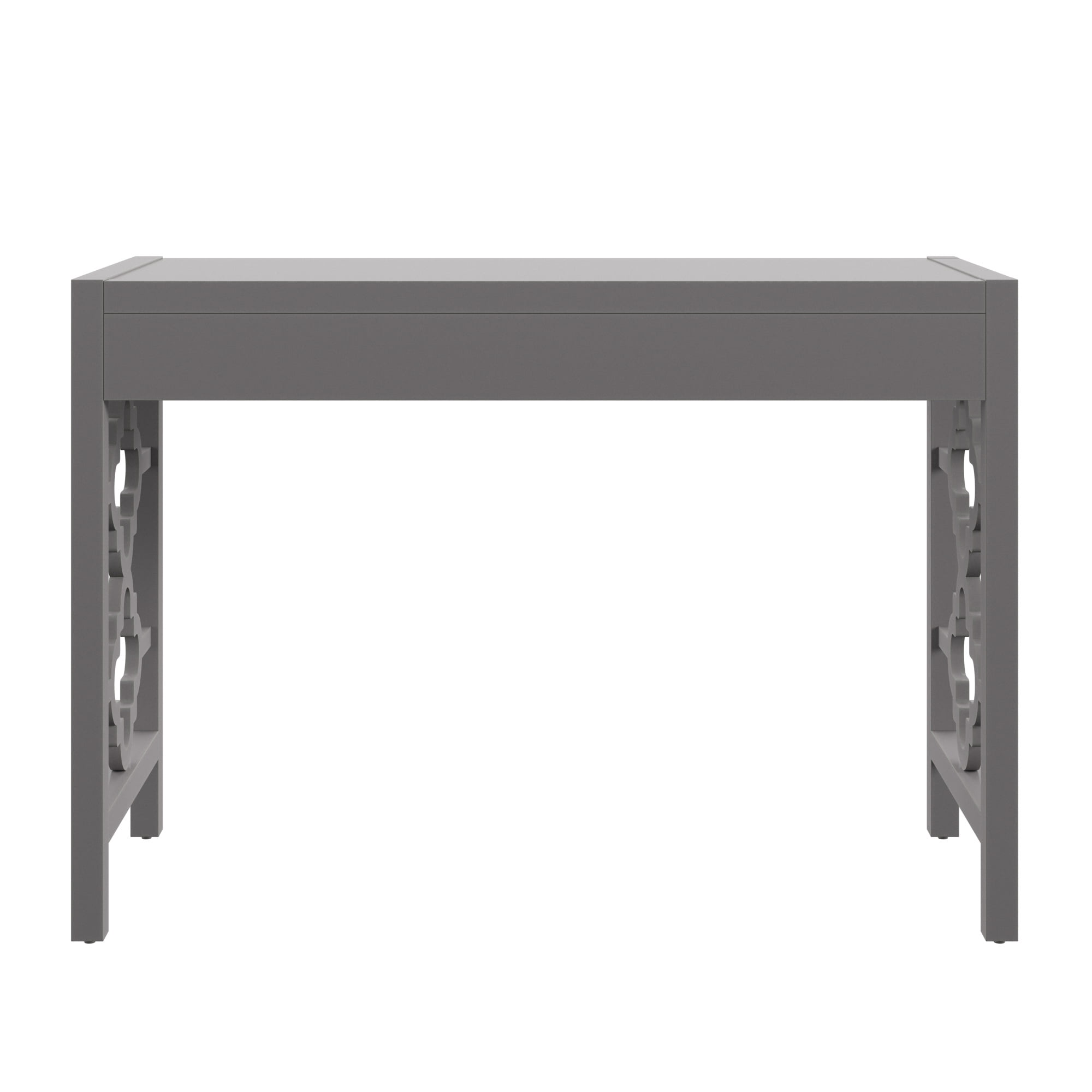 Weston Home Zaylee 2-Drawer Wood Writing Desk, Frost Grey Finish