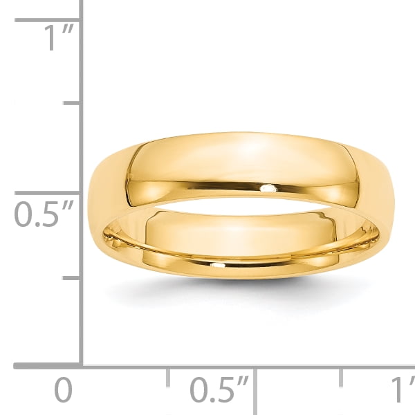 14K Yellow Gold 5mm Lightweight Comfort Fit Band Ring