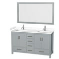 thumbnail image 4 of Wyndham Collection Wcs141460d-Vca-M58 Sheffield 60" Free Standing Double Basin Vanity Set, 4 of 6