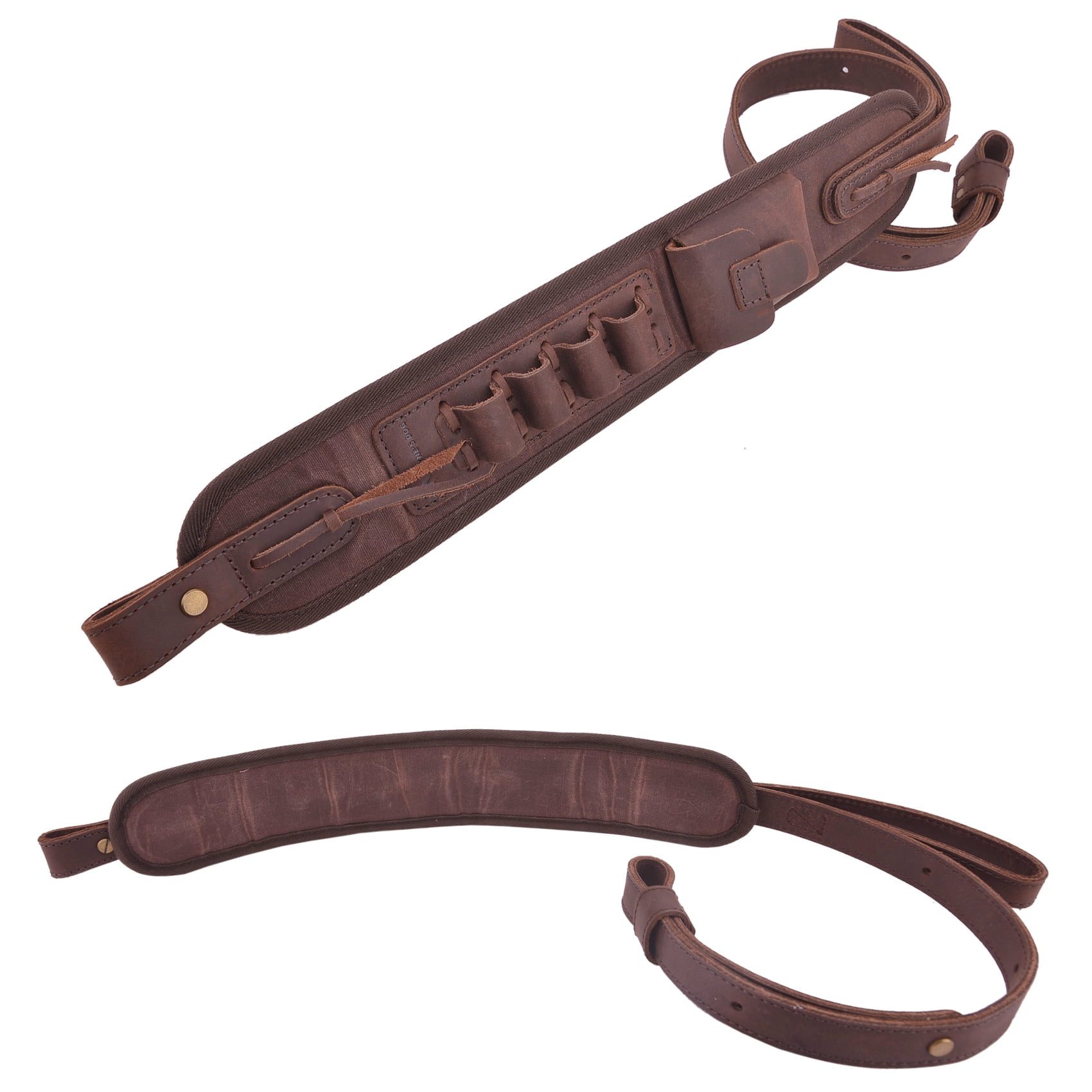 Canvas Leather Shotgun Ammo Shell Holder Handmade Sling Hunting Gun Strap for 20GA