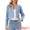 Light Blue, variant on DARING DIVA Women's Collarless Long Sleeve Open Front Cropped Jean Jacket XS Light Blue