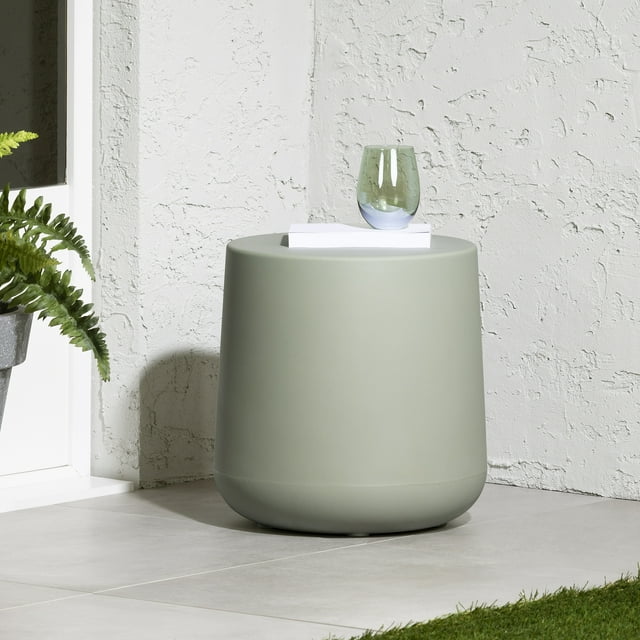 South Shore Dalya Round Outdoor Side Table, in Sage Green