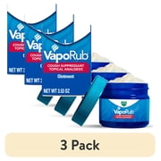 (3 pack) Vicks VapoRub Topical Chest Rub and Analgesic Ointment, 3.53 oz