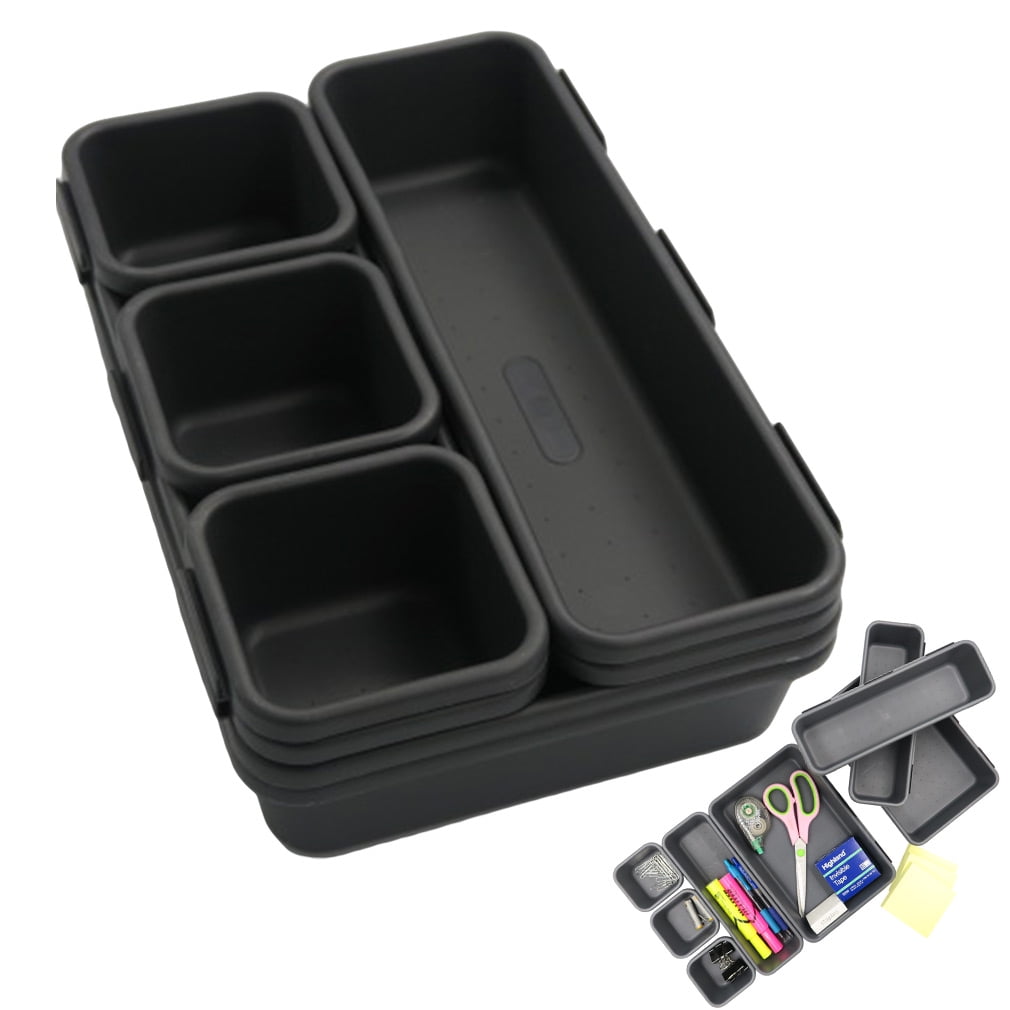 Evelots Desk Drawer Organizer/DividerInterlocking ContainersHome