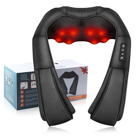 Shiatsu Neck and Back Massager with Soothing Heat, iKristin Electric Deep Tissue 3D Kneading Massage Pillow for Shoulder, Leg, Body Muscle Pain Relief, Home, Office, and Car Use