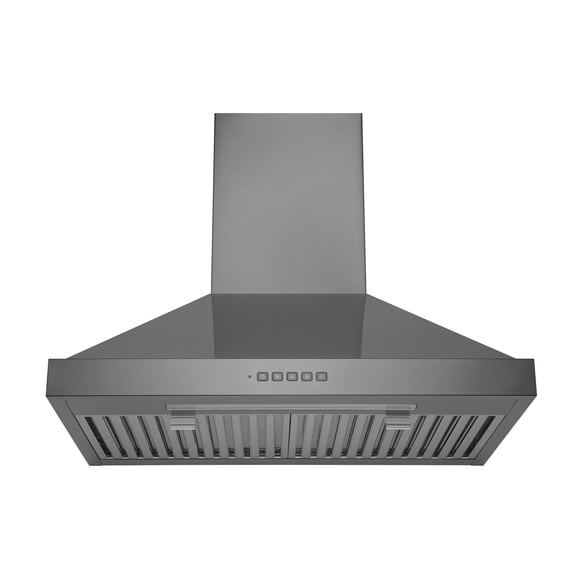 Hauslane WM-590BSS-30 30 in. Convertible Wall-Mounted Range Hood, Black Stainless Steel