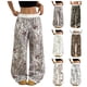 thumbnail image 2 of Pantalones harem informales elásticos de pierna ancha con cintura y estampado de camuflaje de hoja de arce for mujer, 2 of 5