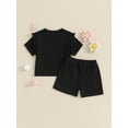 thumbnail image 5 of Musuos Baby Girls Summer 2 Piece Outfit 3 6 12 18 24M Crew Neck Ruffles Short Sleeve T-Shirt and Elastic Shorts Set Casual Clothes, 5 of 10