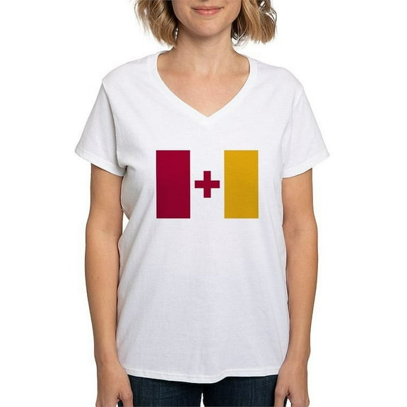 CafePress - Kappa Alpha Order Official Flag T Shirt - Womens Cotton V-Neck T-shirt