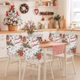 thumbnail image 2 of Christmas Bird Chair Covers Set of 4 Poinsettia Floral Holly Fruit Xmas Ball Snow Chair Back Covers Stretch Removable Washable Slipcovers Protector for Dining Room Kitchen Party Decor, 2 of 5