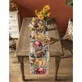 thumbnail image 4 of Table Runners 60 Inches Long Dress Scarves, Orange Pumpkin Fall Farmhouse Kitchen/Dining Table Runner, Small Coffee Tablerunners, Orange Plaid Thanksgiving Eucalyptus Leaves 13x60 Inch, 4 of 7