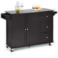 thumbnail image 1 of Costway Kitchen Island 2-Door Storage Cabinet Stainless Steel Top w/ Drawers, 1 of 10