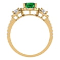 thumbnail image 4 of Clara Pucci 14K Yellow Gold Solid Gold Emerald Three-Stone Anniversary Ring for Women - 1.46 cttw Round Cut, 4 of 8