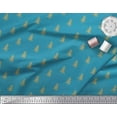 thumbnail image 3 of Soimoi Blue Modal Satin Fabric Christmas Tree Print Fabric by the Yard 42 Inch Wide, 3 of 3