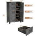 thumbnail image 5 of VVFLU Farmhouse 5 Drawer Dresser Storage Cabinet Chest of Drawer for Bedroom, 48" Tall Grey Wood, 5 of 6