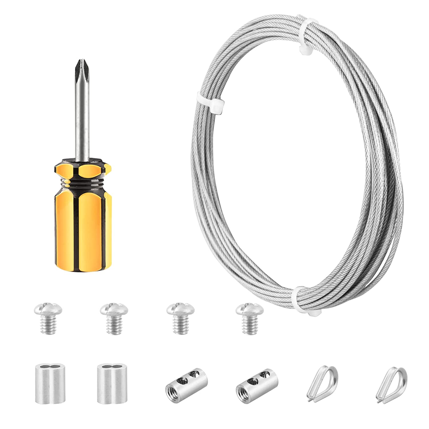 Wire Rope Kit 20ft (3/32 inch)， 304 Stainless Steel Wire Cable Railing