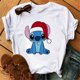 thumbnail image 3 of Camiseta navideña con dibujos animados de Lilo y Stitch para mujer, remera con estampado de Stitch, playera de manga corta con estampado Y2k, camisetas de calle para mujer, 3 of 5