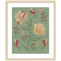 Amanti Art Floralscape V Green Wood Framed Wall Art Print