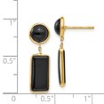 thumbnail image 3 of 14K Yellow Gold Earring Drop & Dangle Women'S Onyx 25 mm 7, 3 of 3